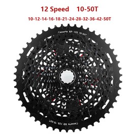Zenlux 12 Speed Mountain Bike Cassette XD 9-50T Sprocket Black 9-50T Bicycle Flywheel Cogs 12S Compatible with SRAM (XD 12S 10-52T)