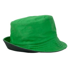 Gelante Reversible Bucket Hat for Men and Women - Cotton, Outdoor Sun Protection Bucket Hats. (Kelly Green/Black)