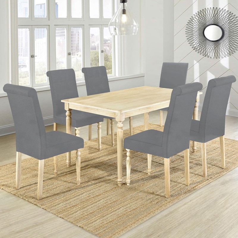 Stretch Chair Covers, Set of 6, for Dining Room Chairs,