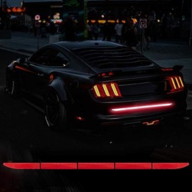 TOMALL 35.2'' Strong Reflective Stripe Stickers High-Intensity Night Visibility Reflective Decal Universal Safety Warning Diamond Grade Waterproof Self Adhesive for Car Trunk (Red)