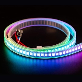 BTF-LIGHTING WS2815 (Upgraded WS2812B) 3.2ft 144(2x72) Pixels Magic Dream Color Individually Addressable RGB LED Flexible Strip Light 5050 SMD Dual Signal IP67 Tube Waterproof DC12V Black PCB