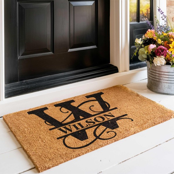 MRC Wood Products Personalized Split Monogram 24" x 36" Custom