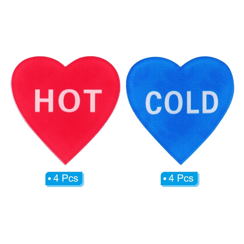 PATIKIL 4 Pairs / 8 Pieces Self Stick Hot/Cold Water