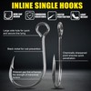 Inline Single Hooks Kit, 185pcs Single Replacement Hooks for Hard