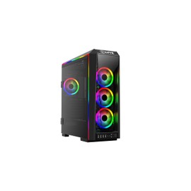 GAMDIAS E-ATX Mid-Tower Gaming PC Case with 3X 120mm ARGB Fans, Tempered Glass Side Panel, Swing Door, PSU Shroud, ATX Support, Desktop Computer Case for RGB Builds TALOS P1A