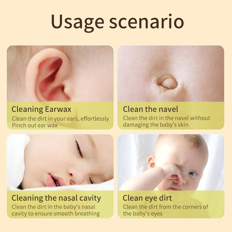 Baby Ear Nose Cleaner Set TPR Portable Double Head Safely