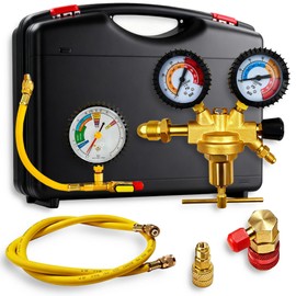 ZGTools 53010 Automotive/HVAC Pressure Tester Kit, Nitrogen Pressure Testing Tools, Includes 53001 Nitrogen Pressure Regulator, Leak Testing Adapter 53042, Charging Hose, R134a Adapter, R410A Adapter