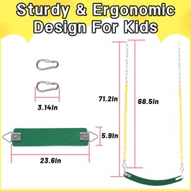 Swing Set for Kids with Chain-Play Swing for Adults with Stainless Steel Mental Taiangle Ring-Suitable for Family Backyard-Play Swing Set (AB010002-6)