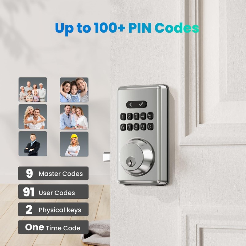 MOUSETRO Keyless Entry Door Lock, Electronic Keypad Deadbolt for Front