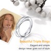 Small Triple Rings Sterling Silver Fidget Pinky Ring For Women