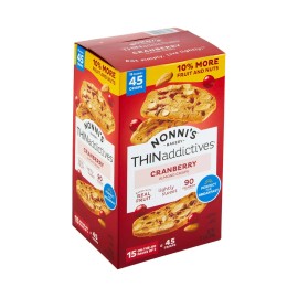 Nonni's THINaddictives Cranberry Almond Crisps 15 Pack – Light & Crispy