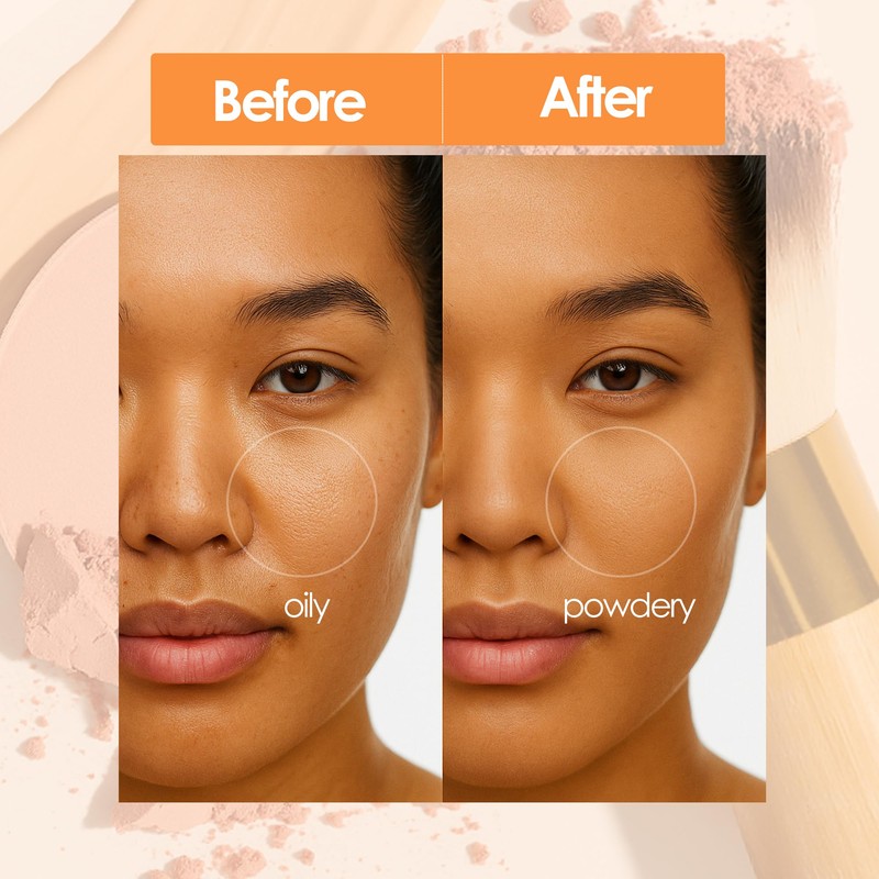 Ecoganic Kabuki Brush Fluffy Powder Brush for Loose Powder, Bronzer,