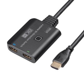 Sanwa Supply SW-HDR8K21BD HDMI Switcher (2 Input, 1 Output or 1 Input/2 Output) 8K Compatible HDMI Switcher