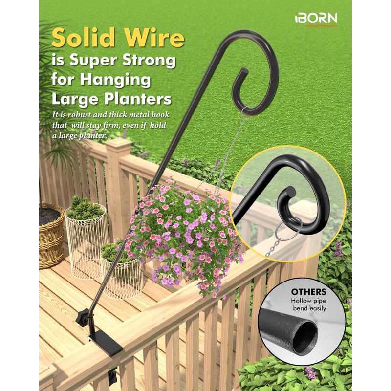 iBorn Deck Hook for Bird Feeder, Hummingbird Feeder Hanger for