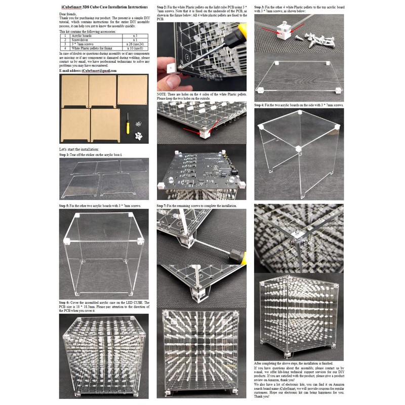 iCubeSmart 3D LED Cube Housing Transparent Acrylic Only Applies to