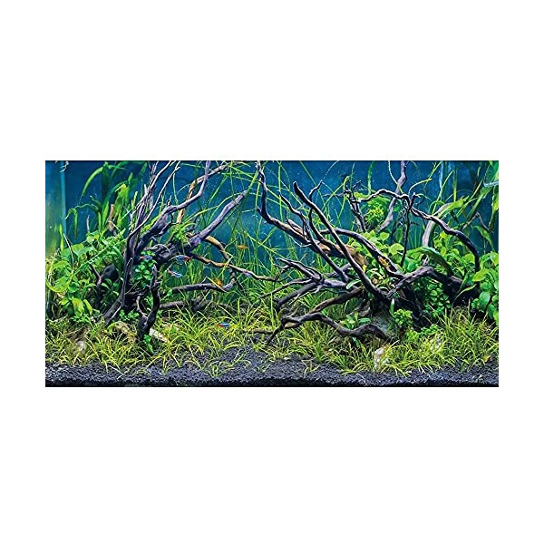 AWERT 48x24 inches Tropical Fish Tank Background River Bed & Lake Aquatic Plant Undersea Tree Branch Aquarium Background Vinyl