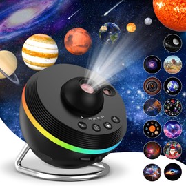 ALLOMN Galaxy Projector for Bedroom, Planetarium Star Projector with 13 Film Discs & 6 RGB Light Effects, HD Starry Sky Projector Planetarium Night Light with Timer for Adults Kids Birthday Gift