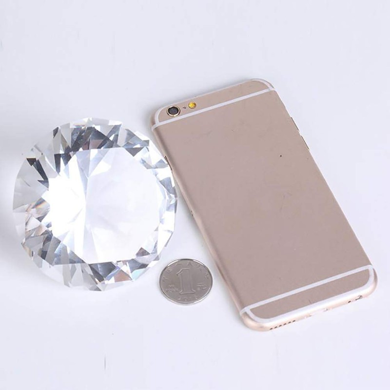Large Crystal Diamond Paperweight with Stand Jewels Wedding Decorations Centerpieces