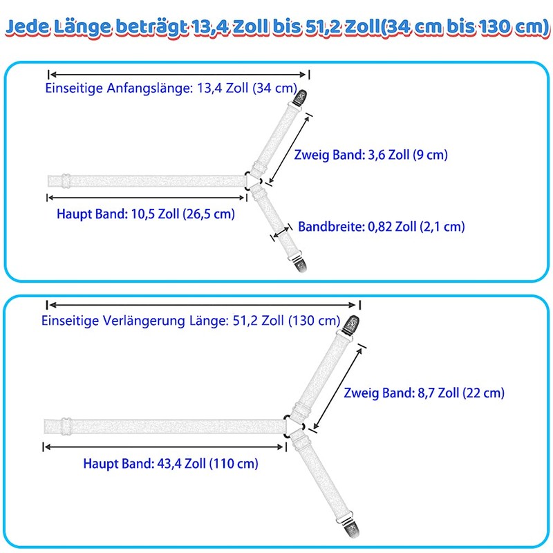 Cooklaza Bed Sheet Tensioner, Elastic, Adjustable Bed Sheet Fasteners, Bed