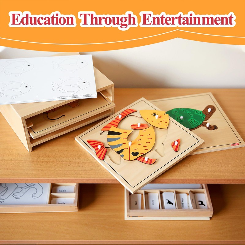 Montessori Outlet Fish Puzzle for Children 3-6 Years Montessori Education