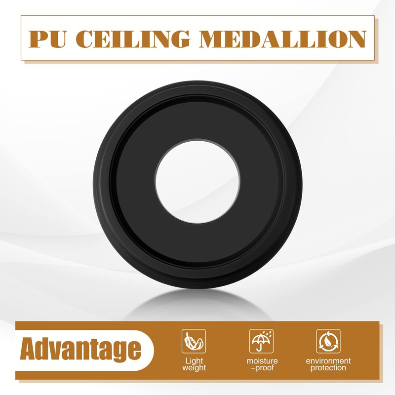 BBTO 2 Pack Black Ceiling Medallion for Light Fixtures and