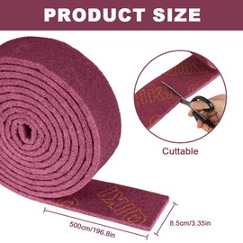 Flintronic 5 m x 85 mm Sanding Fleece, Abrasive Pads, Scourer Scouring Pad Industrial for Grinding Polishing Metal, Wood, Kitchen, Stainless Steel