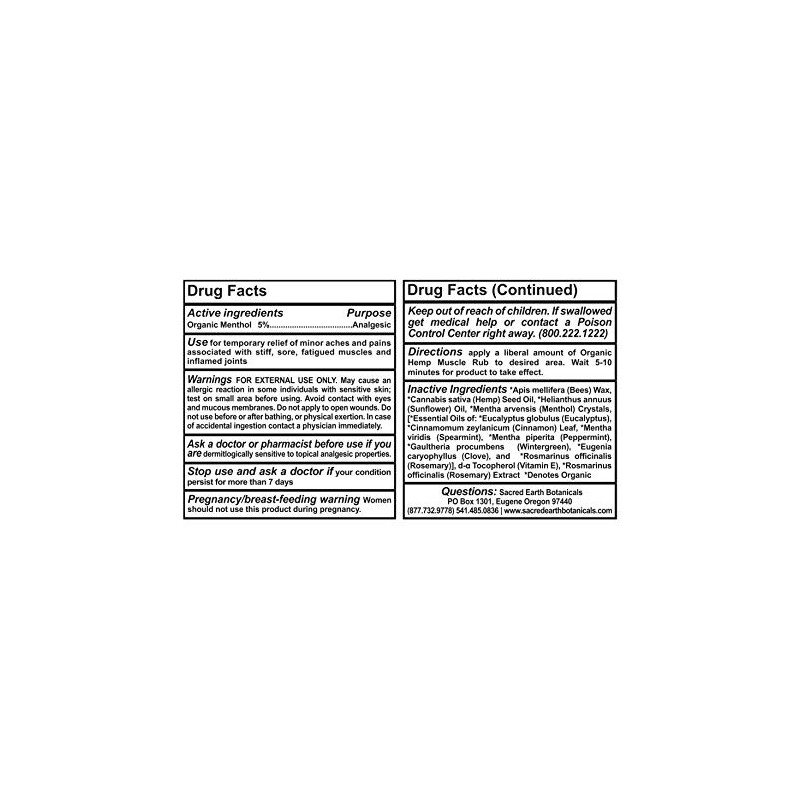 Sacred Earth Botanicals Organic Muscle Rub Single (2-Pack)