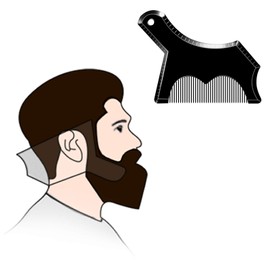 Beard Shaping Stencil Tool, Dikkar Beard Guide Shaper with Built-in Comb, Works with Most Trimmers for Alignment, Edge and Jaw, Neck Line, Curve, Symmetrical, Step Cut