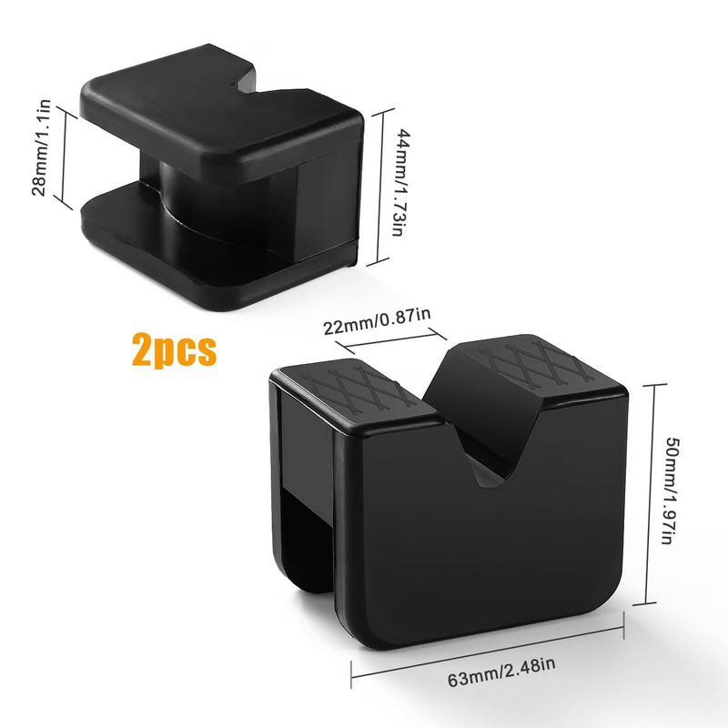Lyeteung Pack of 2 Car Jack Rubber Pad, Slotted Car