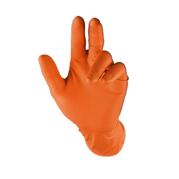 Tiger Grip Orange Nitrile Gloves - Large - 4 Boxes/400 Gloves
