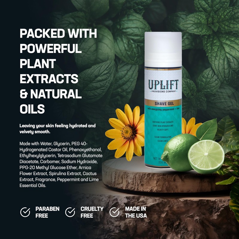 Uplift Provisions Clear Shaving Gel for Men & Women -