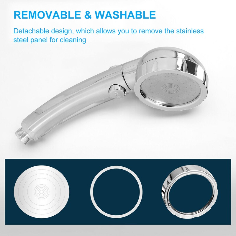 Shower Head Portable Handheld 360 Degree Rotating Three Modes Pressure