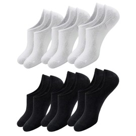 ShiChextasy No Show Socks for Women : Non Slip Soft Breathable for Casual Dressy Wear - Invisible Low Ankle Socks 6 Pairs
