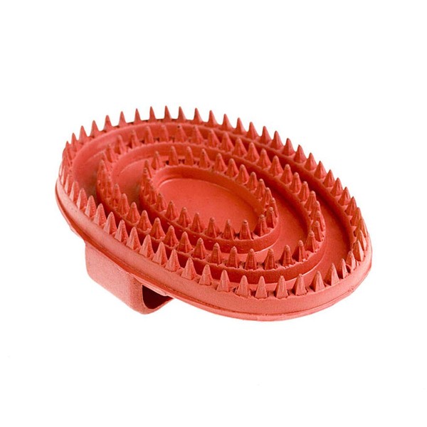HORZE Rubber Curry Comb - Red - One Size