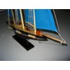 Atlantic Hand Made Wooden Model Sailing Ship 14" Blue Sail