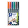 Staedtler 317 WP6 Lumocolor Universal Permanent Medium Pens - Assorted