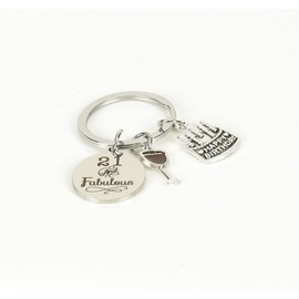 YALLNASL 21st Birthday Gifts for Her Girls 21 Birthday Gift for Women 21 and fabulous birthday Keychain for Daughter sister 21 Year Old Birthday Gifts 21th Birthday Gift
