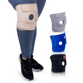 KARM Plus Size Knee Support for Women & Men XL XXL XXXL - Extra Large Knee Support for Big Legs Thighs - Plus Size Adjustable Brace for Obese People, Arthritis, Meniscus Tear, Pain (XL/2XL/3XL Beige)