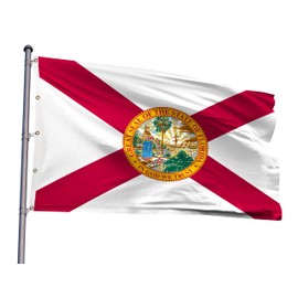 Florida State Extra Large Flag 12x18FT FL Giant Flag Polyester Vivid Color Fade Resistant With 5 Brass Grommets For Florida Themed Festival Events Party Decoration Indoor Outdoor(FL, 12x18FT)