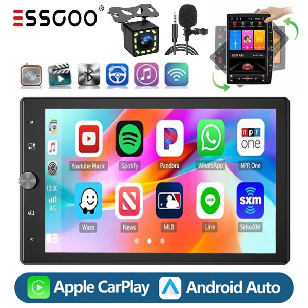 ESSGOO Apple CarPlay Android Aotu 10.4 Inch Rotatable 1 DIN