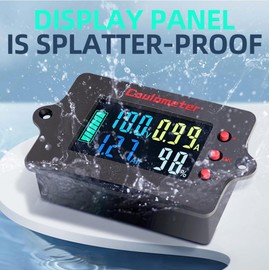 RQG Coulometer,Shunt Monitor,Battery Capacity Tester,High Precised DC 8-120V 200A LCD Digital Multimeter Battery Monitor Voltage Current Capacity Indicator,Easy to Read,with USB Power Cable+Shunt