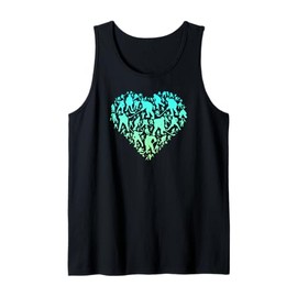 Colorful Sports Hearts Shape Silhouette Lover - Ice Hockey Tank Top