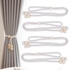 4 Pack Wooden Bead Curtain Tie Backs, Minimalist Boho Curtain