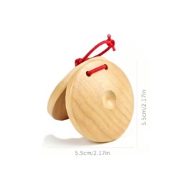 Wooden Castanet, Percussion Instrument - Hand Finger Castanets, Wood Castanets Classroom DIY Rhythm Music Musical Instrument 4Pcs