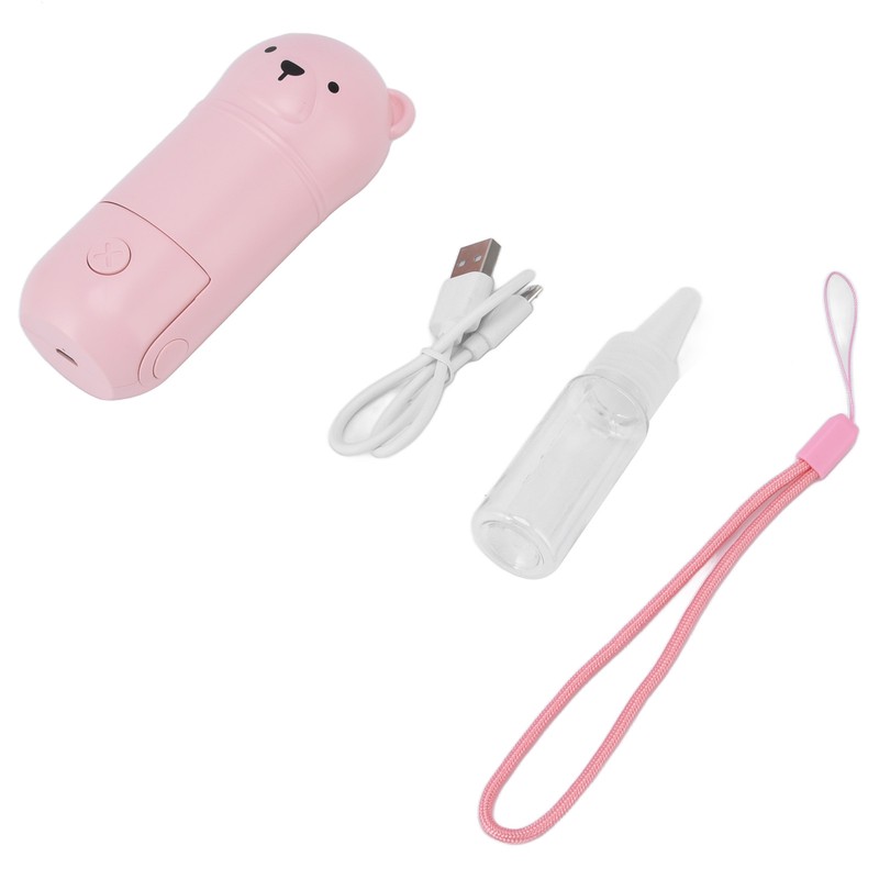 Hand Held Fan Mini Foldable Battery Operated Fan Humidification Cartoon