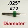 .025" #72 Carbide Drill Bits Fifty Pieces - 1/8" Shanks