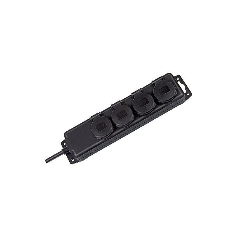 Brennenstuhl IP44 Socket Socket with 4 Flap Sockets & 2m