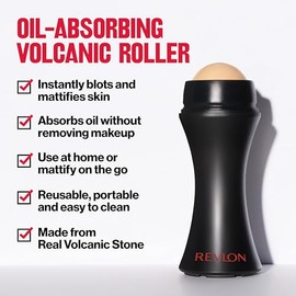 Revlon - Rodillo volcánico absorbente de aceite, herramienta para el cuidado facial reutilizable, para utilizarla en casa o en cualquier lugar, minima
