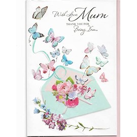 Mothers Day Card For Mum 23 x 15 Cm (9 x 6 inches) With Love Mum Thank You For Being You