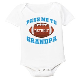 Future Tailgater Football Pass Me to GrandPa Baby Bodysuit for Detroit Fans